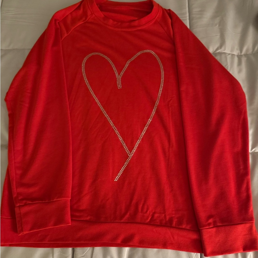 Red Long Sleeve Heart Tee